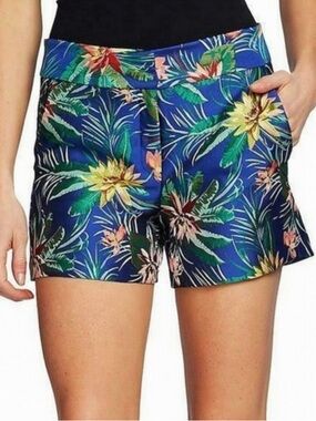 CeCe Blue Tropical Floral Print Women's Shorts